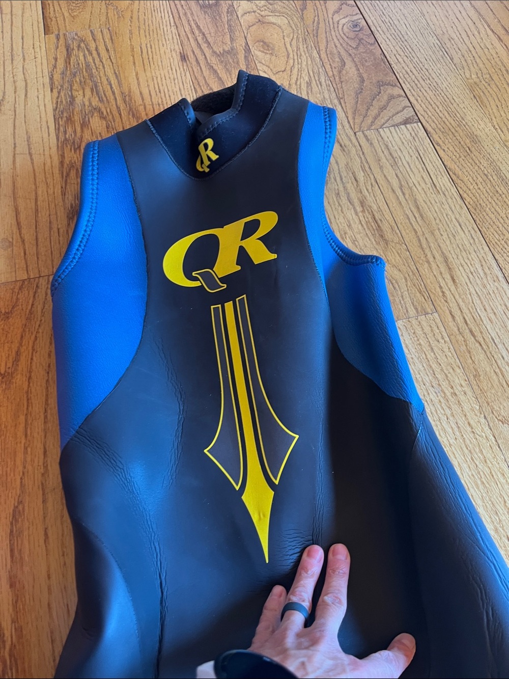 Women's Black and Blue Neoprene Vest - Core Warmth for Water Sports